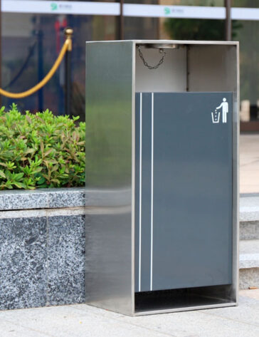 Урна уличная прямоугольная airbin 2 с пепельницей вид снизу