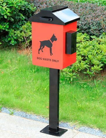 Урна для сбора экскрементов dogbox - фото с элементом установки